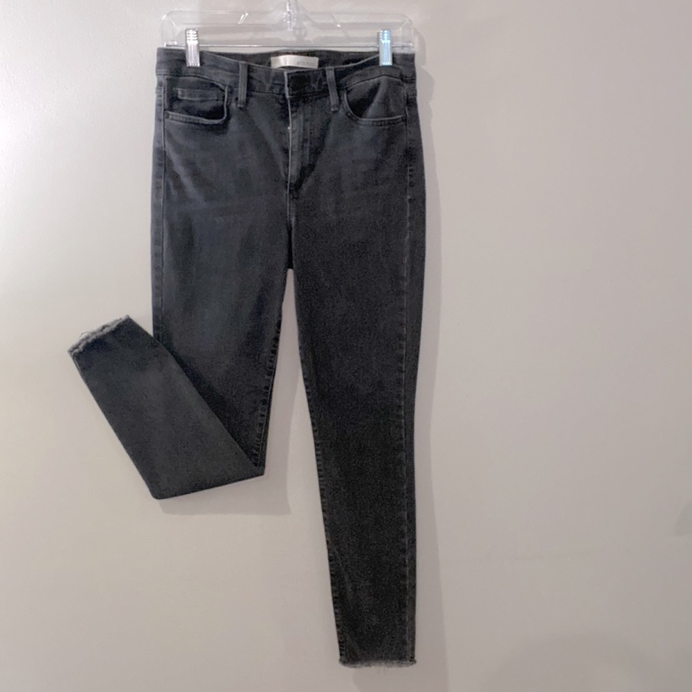 Faded black Ella moss high rise skinny ankle jeans size 28 petite length